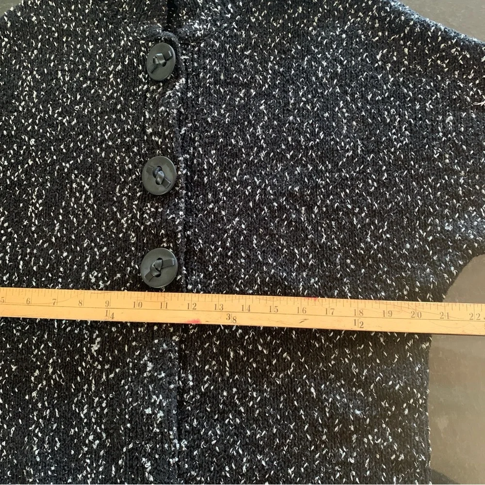 Coldwater Creek Short Sleeve Black White Knit Cardigan Sweater Size Medium 10-12 - Picture 12 of 12
